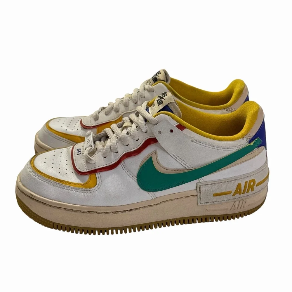 Nike Air Force 1 Low Shadow Sneakers 'Summit White / Neptune Green' Women's 8.5